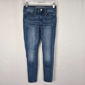 American Eagle Super Stretch Jegging Women's 2 Regular Blue Medium Wash
